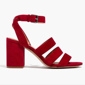 MADEWELL ‘Maria’ heel sandals red suede size 7.5